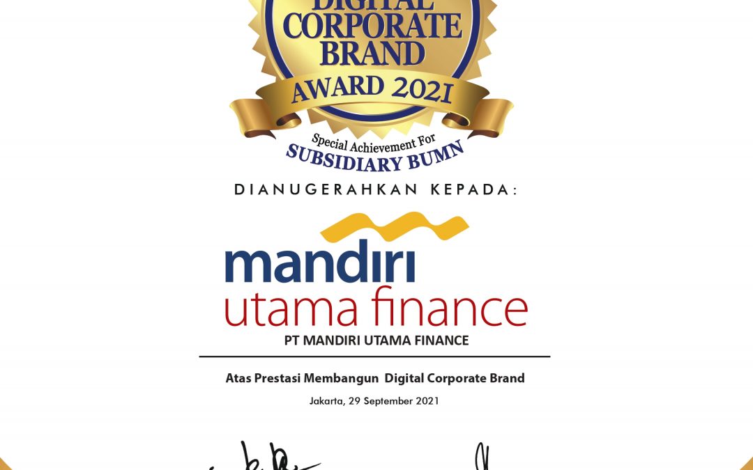 Top Digital Corporate Brand Award 2021 dari SuaraPemerintah.ID