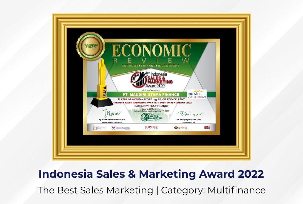 Mandiri Utama Finance Raih Penghargaan: Indonesia Sales & Marketing Award 2022