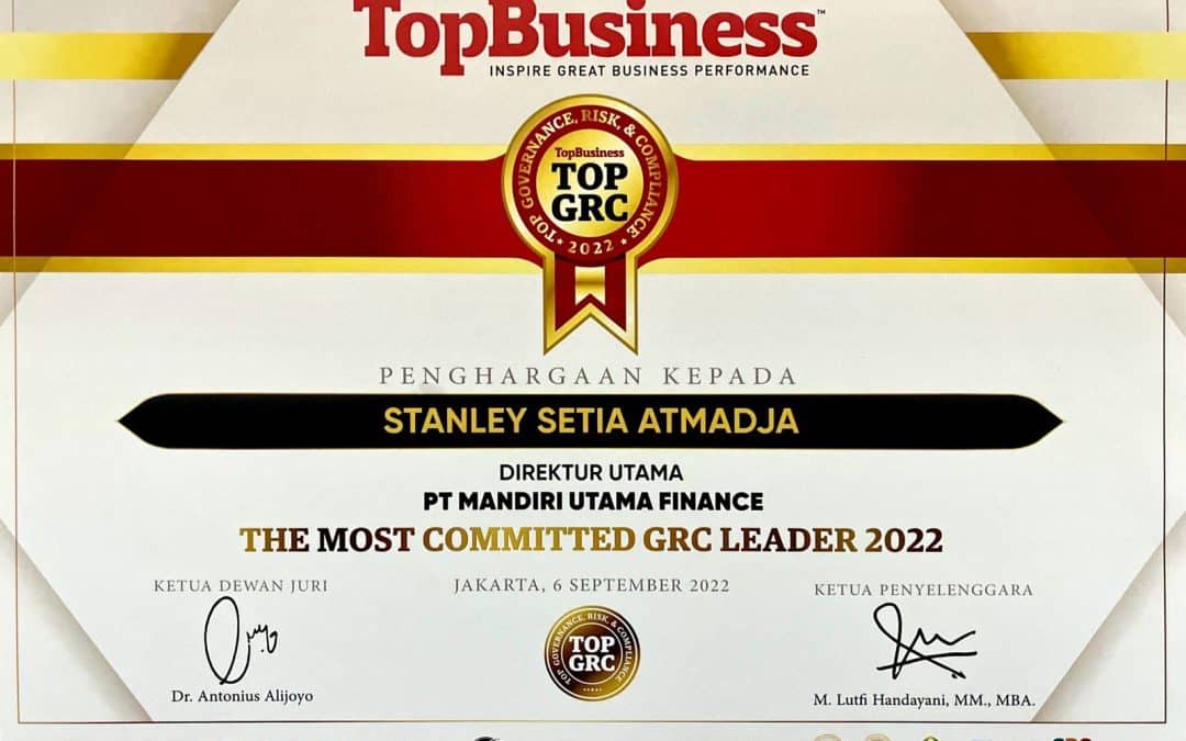 The Most Committed GRC Leader 2022 dari Top Business