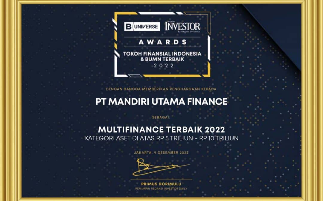 Penghargaan Tokoh Finansial Indonesia & BUMN Terbaik 2022 dari Majalah Investor