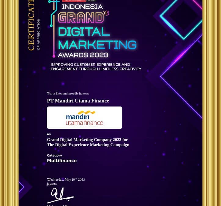 Indonesia Grand Digital Marketing Awards 2023 dari Warta Ekonomi