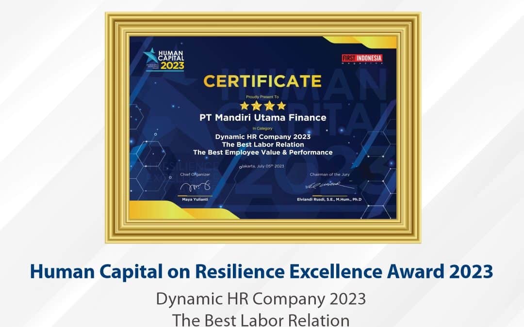 Mandiri Utama Finance Raih Penghargaan: Human Capital on Resilience Excellence Award 2023
